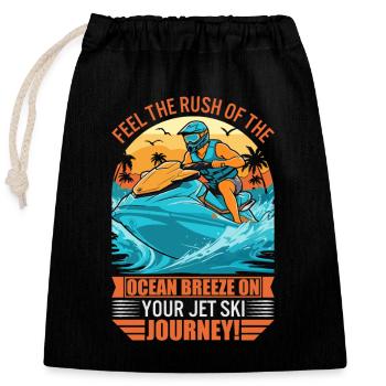 Spüren Sie das Rauschen der Meeresbrise auf Ihrem Jetski - Verschließbarer Geschenkbeutel aus Baumwolle (25x30cm) - Schwarz - Vorne