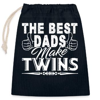 Father's Day Best Dads Make Twins - Closable cotton gift bag (25x30cm) - navy - Front