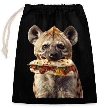 Hyena - Closable cotton gift bag (25x30cm) - black - Front