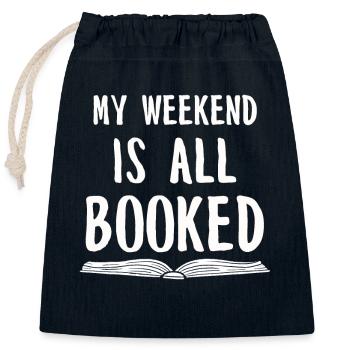 Buch Bücher Bibliothek Literatur Lesen Read Books - Verschließbarer Geschenkbeutel aus Baumwolle (25x30cm) - Navy - Vorne