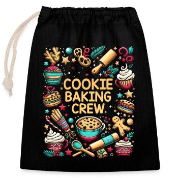 Cookie Baking Crew Konditorei Bäcker Bake Bäcker - Verschließbarer Geschenkbeutel aus Baumwolle (25x30cm) - Schwarz - Vorne
