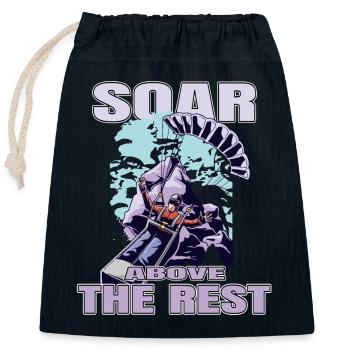 Soar Above the Rest – Paragliding Design - Closable cotton gift bag (25x30cm) - navy - Front