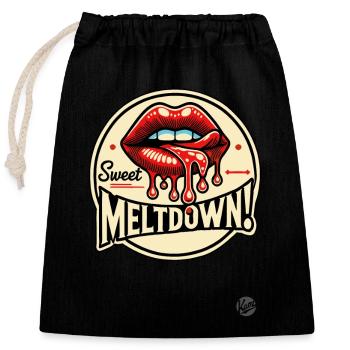 Sweet Kiss Lips Meltdown - Closable cotton gift bag (25x30cm) - black - Front