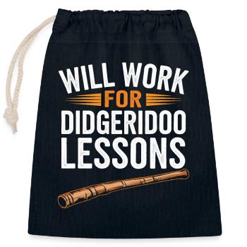 Didgeridoo Player Embracing Aboriginal Instrument - Closable cotton gift bag (25x30cm) - navy - Front