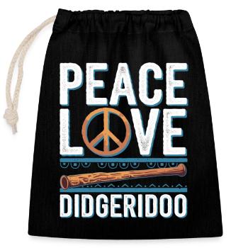 Didgeridoo Player Embracing Aboriginal Instrument - Closable cotton gift bag (25x30cm) - black - Front