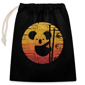 Rétro Koalabear Eucalyptus Phascolarctos Cinereus - Sac cadeau en coton avec cordon (25 x 30 cm) - noir - Devant