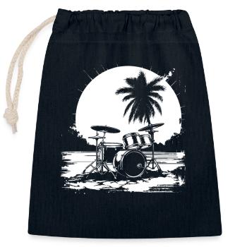 Croquis de tambour - Sac cadeau en coton avec cordon (25 x 30 cm) - bleu marine - Devant