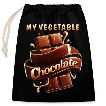 MON CHOCOLAT VÉGÉTAL - Sac cadeau en coton avec cordon (25 x 30 cm) - noir - Devant