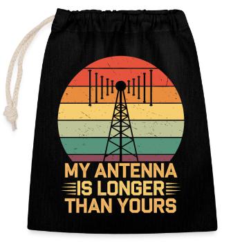 Radio amateur : mon antenne est plus longue que la vôtre - Sac cadeau en coton avec cordon (25 x 30 cm) - noir - Devant