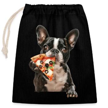 Boston Terrier - Closable cotton gift bag (25x30cm) - black - Front
