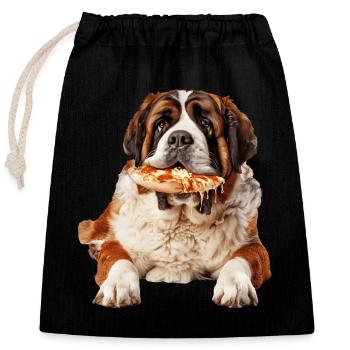 Saint Bernard - Closable cotton gift bag (25x30cm) - black - Front