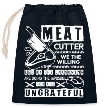 Meat Cutter Proud Meat Cutter - Closable cotton gift bag (25x30cm) - navy - Front