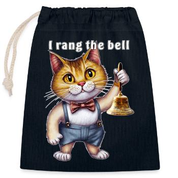 KATZE I rang the bell - Verschließbarer Geschenkbeutel aus Baumwolle (25x30cm) - Navy - Vorne