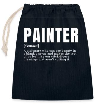 Drôle Peintre Visionnaire Artiste Définition Occupati - Sac cadeau en coton avec cordon (25 x 30 cm) - bleu marine - Devant