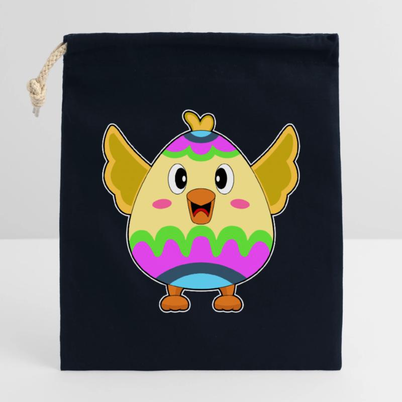 Chicken Easter Easter Egg Closable cotton gift bag (25x30cm)