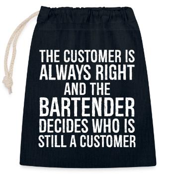 the customer is always right - Sac cadeau en coton avec cordon (25 x 30 cm) - bleu marine - Devant