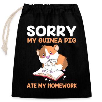Guinea pig - Closable cotton gift bag (25x30cm) - black - Front