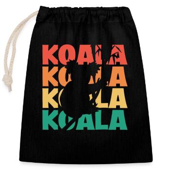 Texte rétro Koalabear Phascolarctos Cinereus - Sac cadeau en coton avec cordon (25 x 30 cm) - noir - Devant