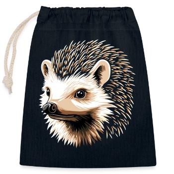 Igel Weißbauchigel Stacheligel Liebe Süßer Igel - Verschließbarer Geschenkbeutel aus Baumwolle (25x30cm) - Navy - Vorne