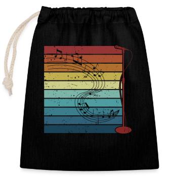 Rétro Opéra House Chanteur Ténor Chanteur Amant - Sac cadeau en coton avec cordon (25 x 30 cm) - noir - Devant
