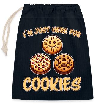 Cookies Disant Biscuits au Chocolat Cadeau de Cookie Drôle - Sac cadeau en coton avec cordon (25 x 30 cm) - bleu marine - Devant