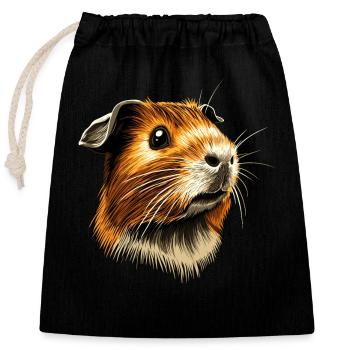 Meerschweinchen Nagetiere Capybara Süßes Nager - Verschließbarer Geschenkbeutel aus Baumwolle (25x30cm) - Schwarz - Vorne