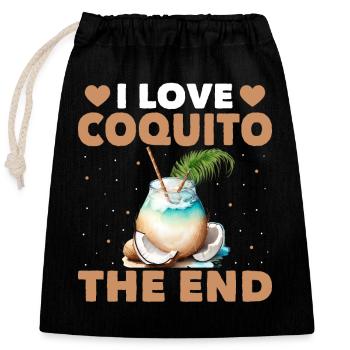 I Love Coquito, The End - Verschließbarer Geschenkbeutel aus Baumwolle (25x30cm) - Schwarz - Vorne