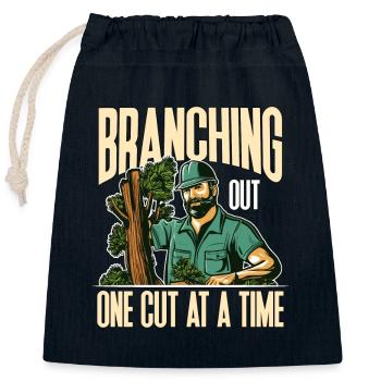 Arborist Branching Out One Cut At A Forest Worker - Verschließbarer Geschenkbeutel aus Baumwolle (25x30cm) - Navy - Vorne