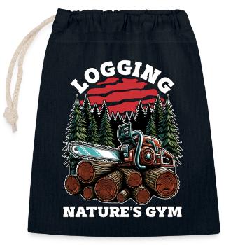 Exploitation forestière Nature’s Gym Arboriste Bûcheron - Sac cadeau en coton avec cordon (25 x 30 cm) - bleu marine - Devant
