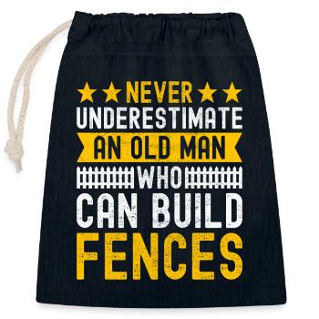Zauninstallateur Zaunbauer Fence Installer - Verschließbarer Geschenkbeutel aus Baumwolle (25x30cm) - Navy - Vorne