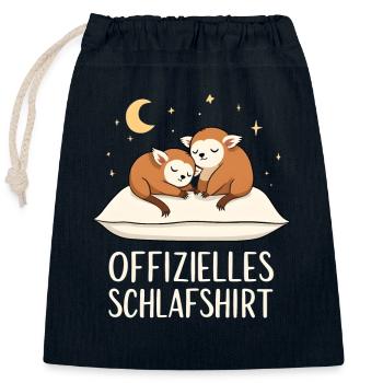 Offizielles Schlafshirt Plumplori Plumploris Paar - Verschließbarer Geschenkbeutel aus Baumwolle (25x30cm) - Navy - Vorne