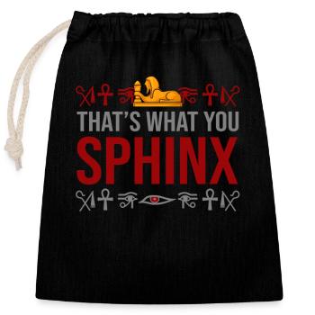 Égyptologie Ce que vous Sphinx Mythologie - Sac cadeau en coton avec cordon (25 x 30 cm) - noir - Devant