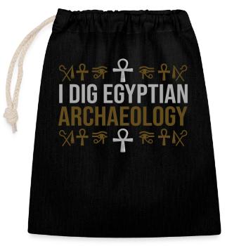 Dig Egyptian Archaeology Mythology - Closable cotton gift bag (25x30cm) - black - Front