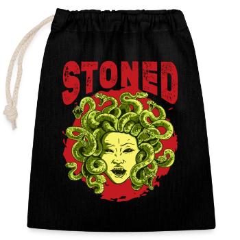 Stoned Goddess Greek Mythology - Closable cotton gift bag (25x30cm) - black - Front