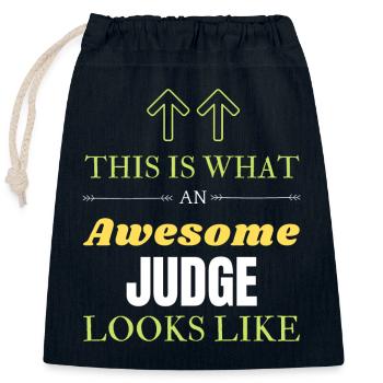 So sieht ein großartiger Judge aus - Verschließbarer Geschenkbeutel aus Baumwolle (25x30cm) - Navy - Vorne