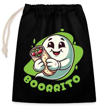 Ghost Boorrito for Burrito Lovers - Closable cotton gift bag (25x30cm) - black - Front