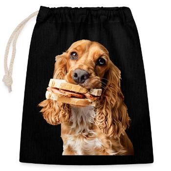 Cocker Spaniel - Sac cadeau en coton avec cordon (25 x 30 cm) - noir - Devant