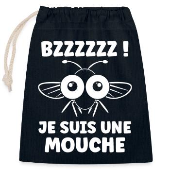 Insect Quote Fly Humor - Closable cotton gift bag (25x30cm) - navy - Front