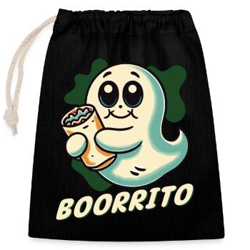 Ghost Boorrito for Burrito Lovers - Closable cotton gift bag (25x30cm) - black - Front