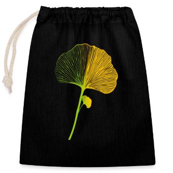 Ginkgo-Blatt-Kunst Ginkgo Feuille Art - Sac cadeau en coton avec cordon (25 x 30 cm) - noir - Devant