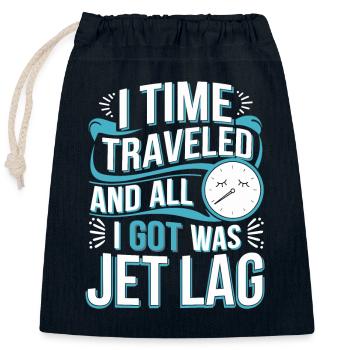 Time travel sci-fi enthusiast and time machine - Closable cotton gift bag (25x30cm) - navy - Front