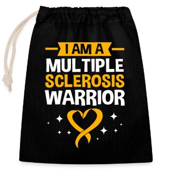 Multiple Sclerosis MS - Closable cotton gift bag (25x30cm) - black - Front