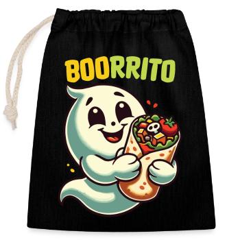 Ghost Boorrito for Burrito Fans - Closable cotton gift bag (25x30cm) - black - Front