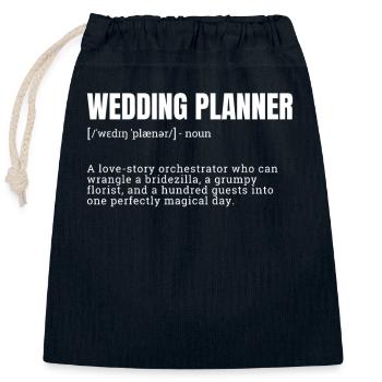 Wedding Planner Definition T-Shirts - Verschließbarer Geschenkbeutel aus Baumwolle (25x30cm) - Navy - Vorne