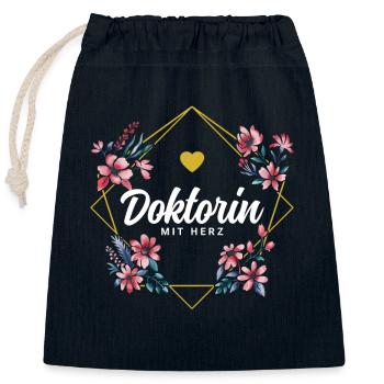Doktorin mit Herz - Verschließbarer Geschenkbeutel aus Baumwolle (25x30cm) - Navy - Vorne