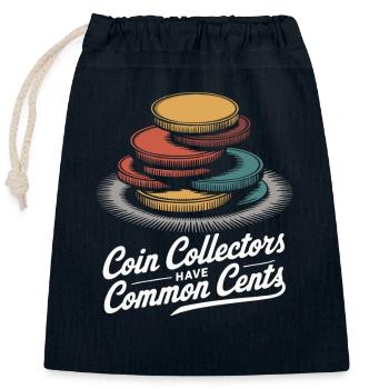 Coin collectors have common sense - Closable cotton gift bag (25x30cm) - navy - Front