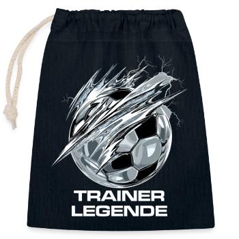 Ball Fußball Soccer - Trainer Legende - Geschenk - Verschließbarer Geschenkbeutel aus Baumwolle (25x30cm) - Navy - Vorne