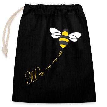 Biene Bee - Sac cadeau en coton avec cordon (25 x 30 cm) - noir - Devant