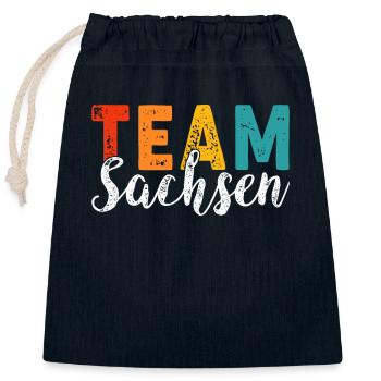 Saxe Design Saxon Drôle - Sac cadeau en coton avec cordon (25 x 30 cm) - bleu marine - Devant