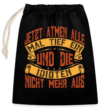 Allemagne de l’Est drôle de dicton - Sac cadeau en coton avec cordon (25 x 30 cm) - noir - Devant